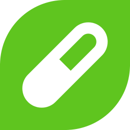 daily dose icon white pill on the green background