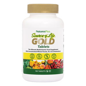 Frontal product image of Source of Life® GOLD Multivitamin Tablets containing 180 Count
