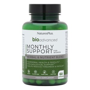 Frontal product image of BioAdvanced Monthly Support Capsules containing BioAdvanced Monthly Support Capsules