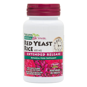 Frontal product image of Herbal Actives Red Yeast Rice Extended Release Tablets containing 30 Count