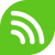 social icon of white waves on the green background