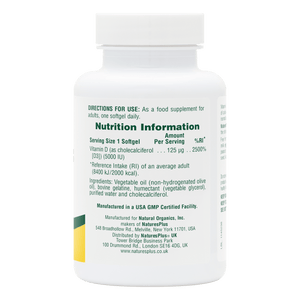 First side product image of Vitamin D3 5000 IU Softgels containing Vitamin D3 5000 IU Softgels