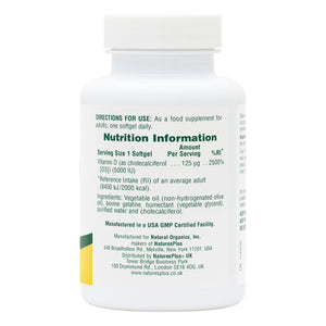 First side product image of Vitamin D3 5000 IU Softgels containing Vitamin D3 5000 IU Softgels