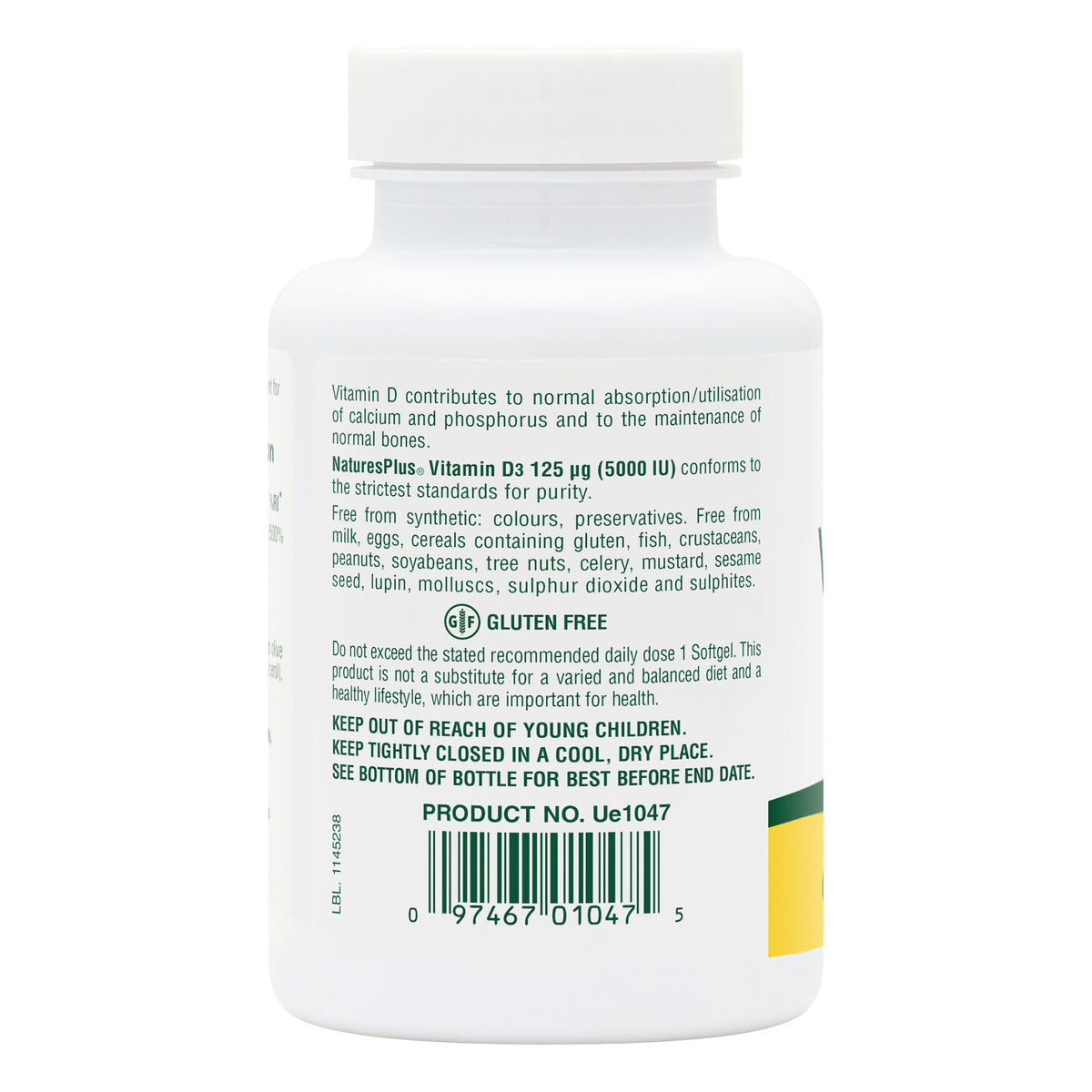 product image of Vitamin D3 5000 IU Softgels containing Vitamin D3 5000 IU Softgels