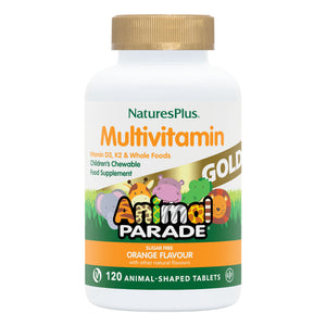 Frontal product image of Animal Parade® GOLD Multivitamin Children's Chewables - Orange containing 120 Count