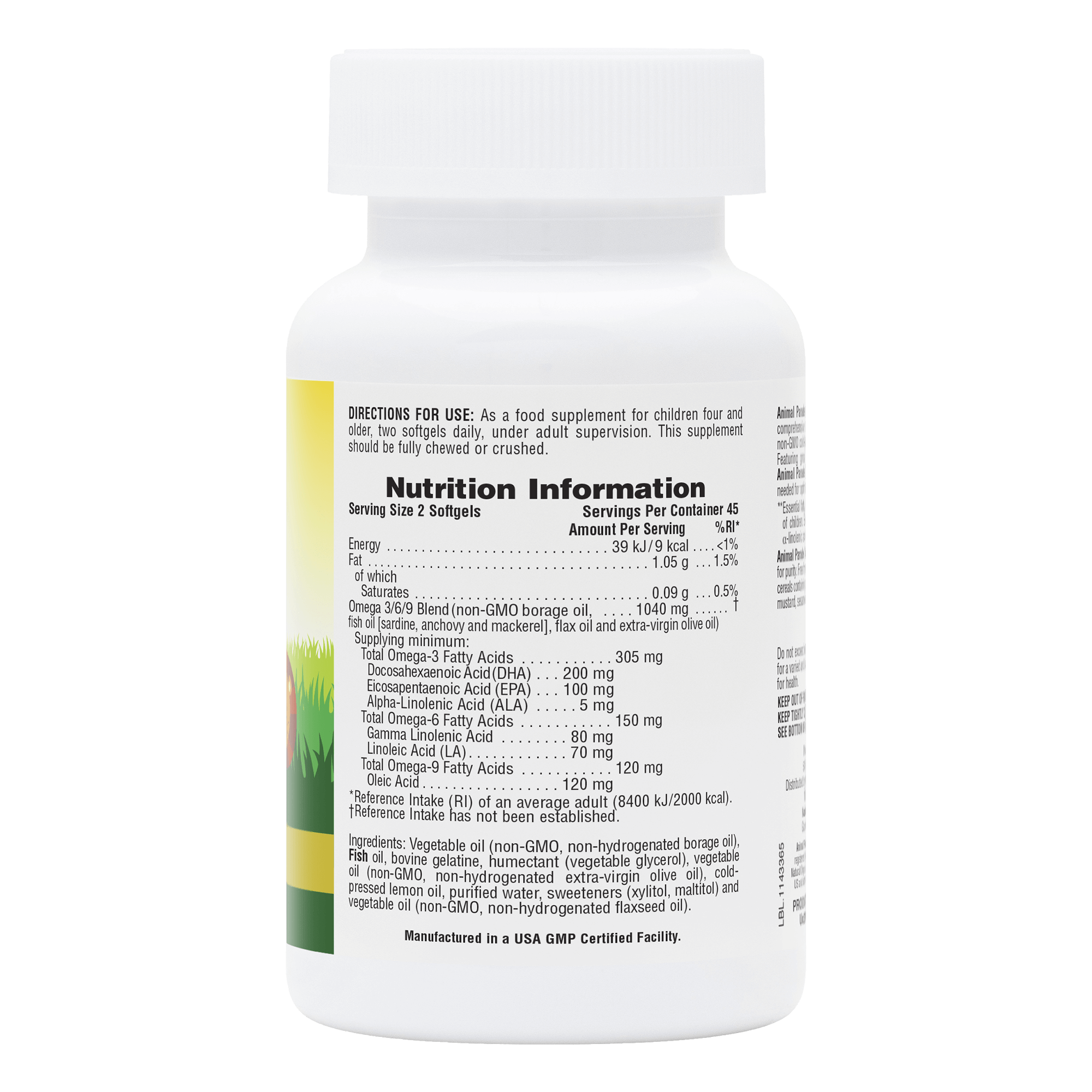 Animal Parade® Omega 3/6/9 Junior Softgels