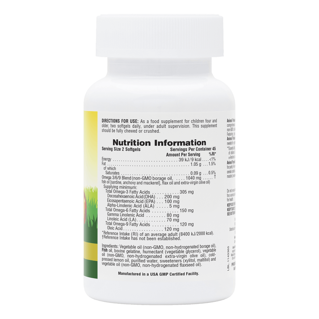 Animal Parade® Omega 3/6/9 Junior Softgels