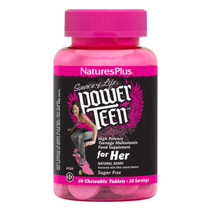 Frontal product image of Source of Life® POWER TEEN® For Her Chewables containing 60 Count