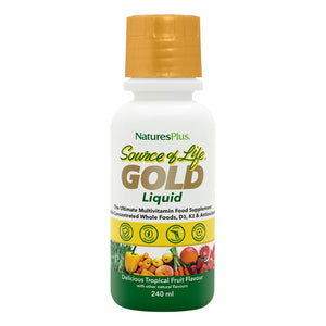 Frontal product image of Source of Life® GOLD Multivitamin Liquid containing Source of Life® GOLD Multivitamin Liquid