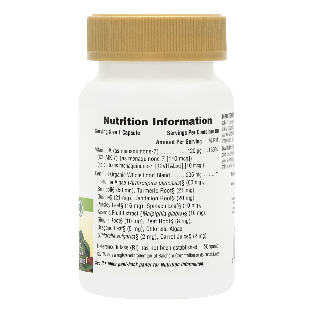 product image of Source of Life® Garden Vitamin K2 120 mcg Capsules containing Source of Life® Garden Vitamin K2 120 mcg Capsules