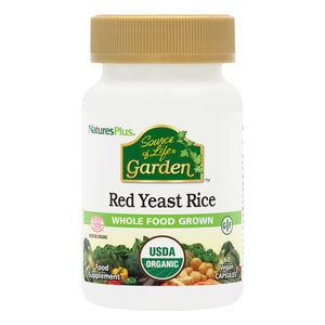 Frontal product image of Source of Life® Garden Red Yeast Rice Capsules containing Source of Life® Garden Red Yeast Rice Capsules
