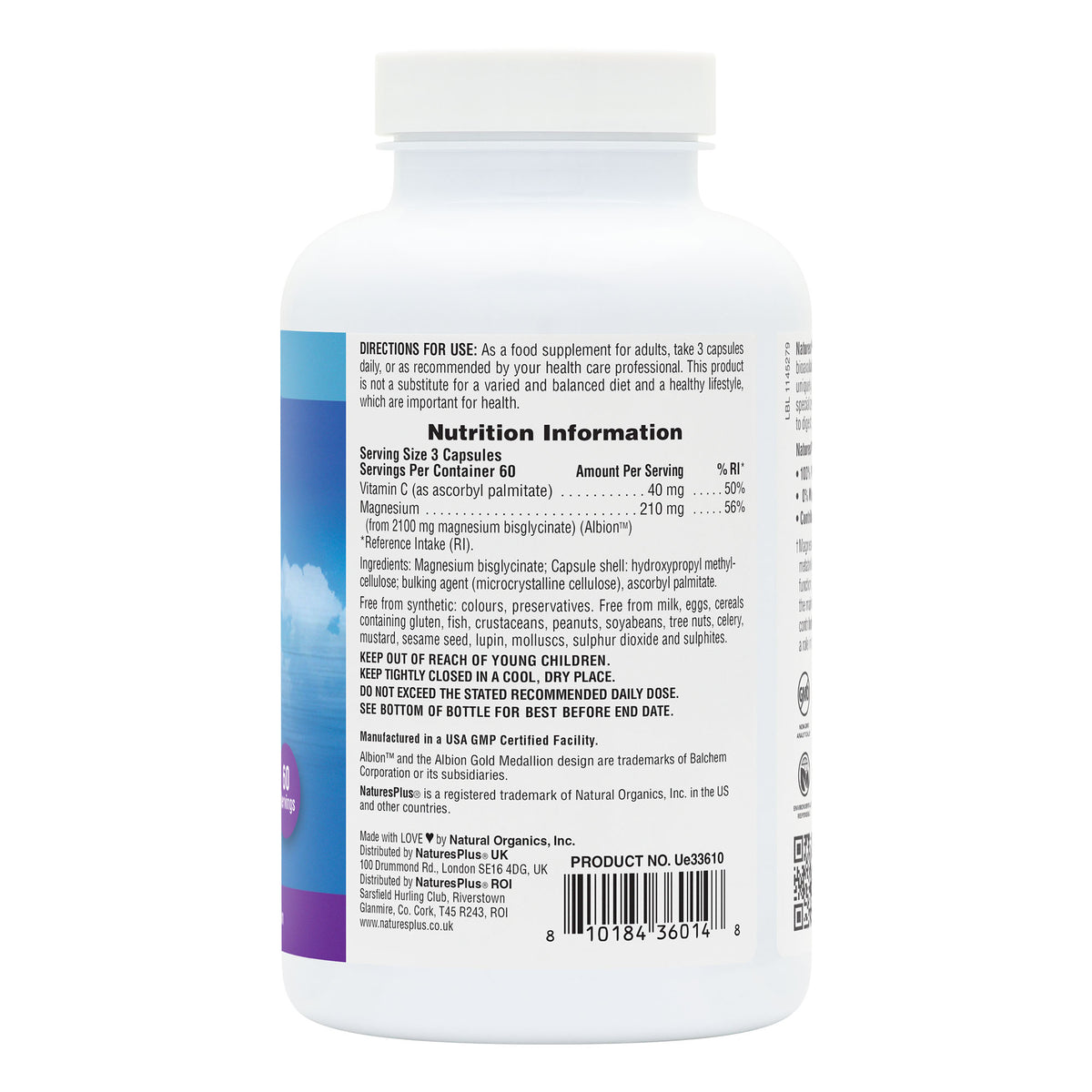 product image of Magnesium Glycinate Capsules containing 180 Count
