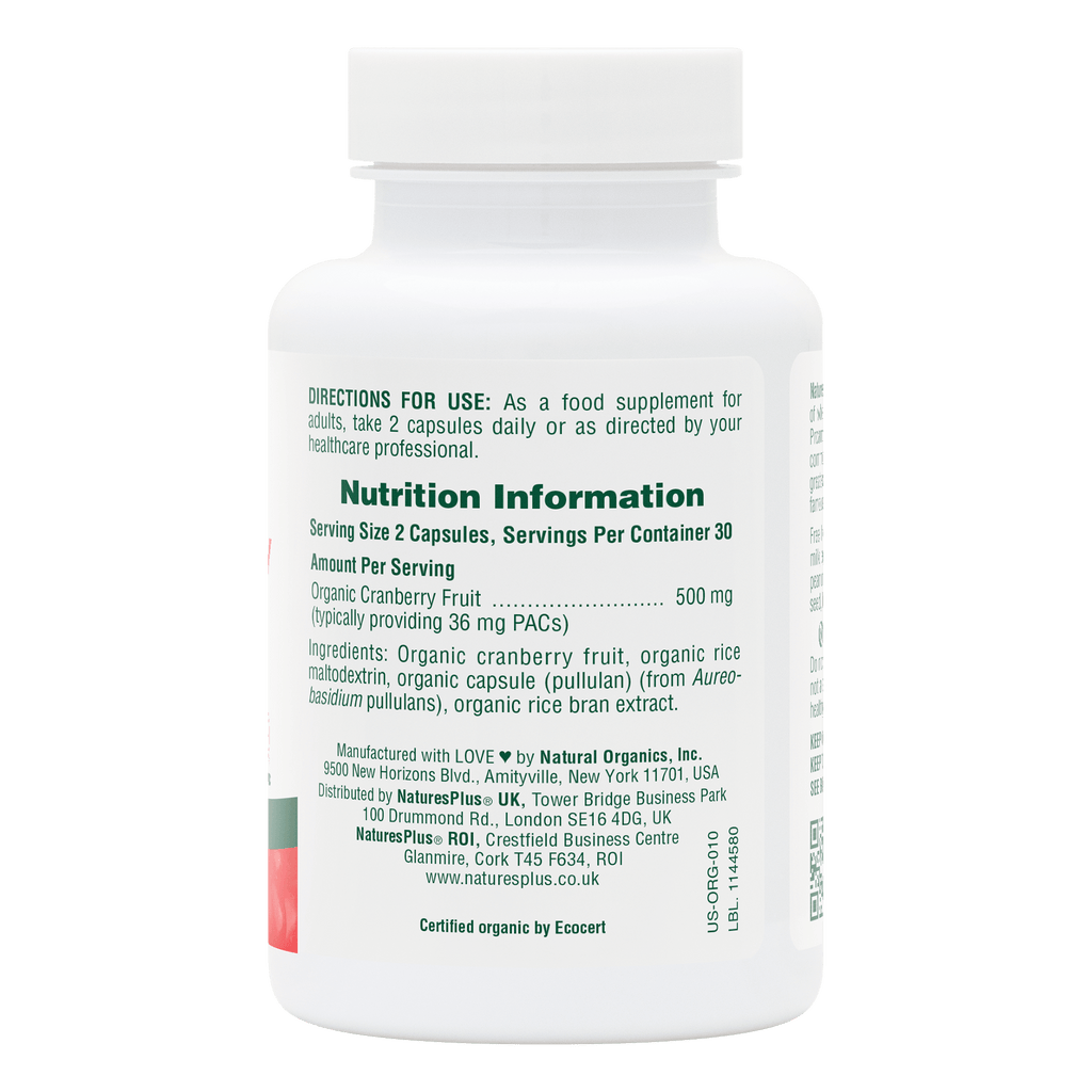 Organic Cranberry 500 mg Capsules