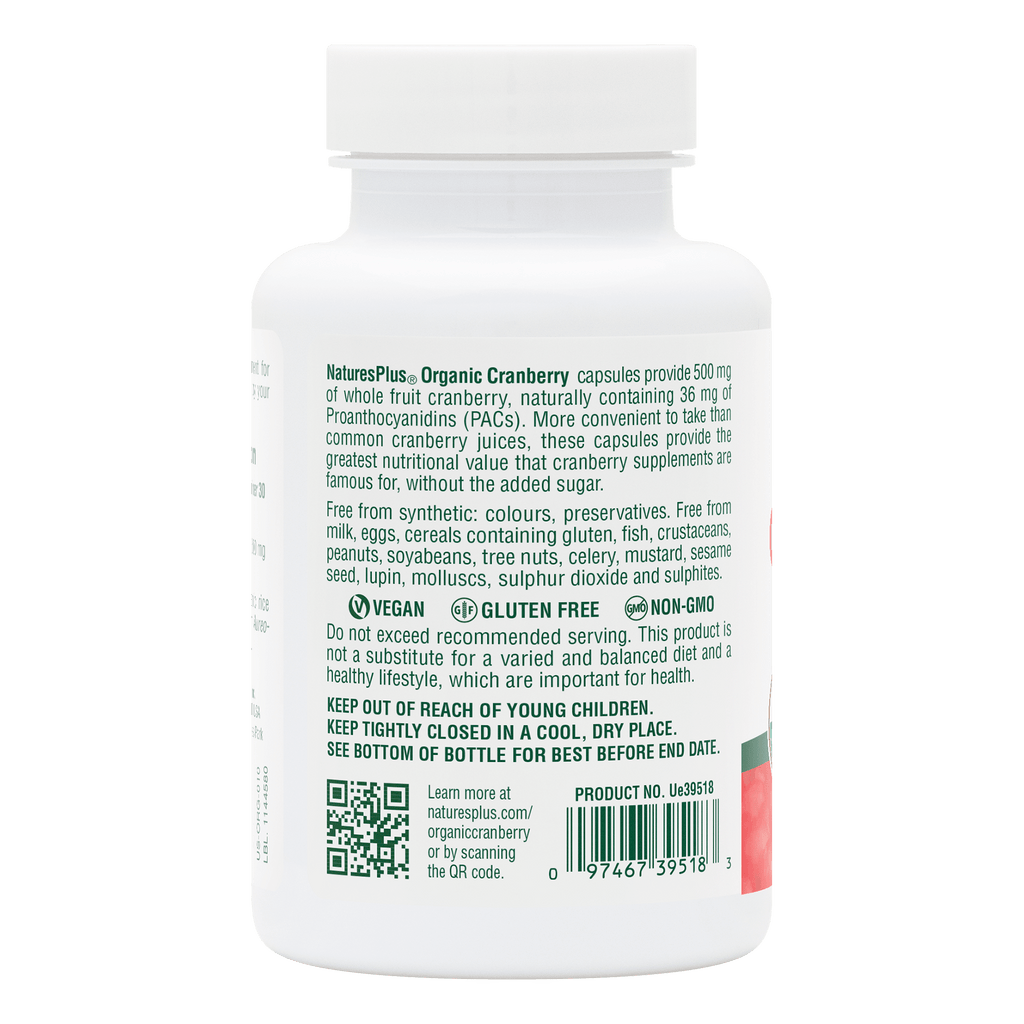 Organic Cranberry 500 mg Capsules