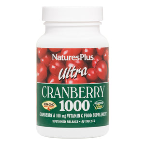 Frontal product image of Ultra Cranberry 1000® Sustained Release Tablets containing 90 Count