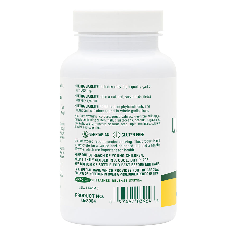 product image of Ultra Garlite® 1000 mg Sustained Release Tablets containing Ultra Garlite® 1000 mg Sustained Release Tablets