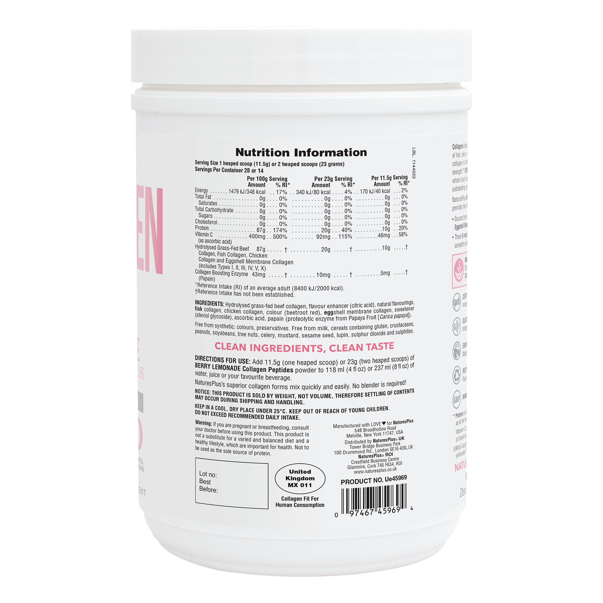 Collagen Peptides Berry Lemonade