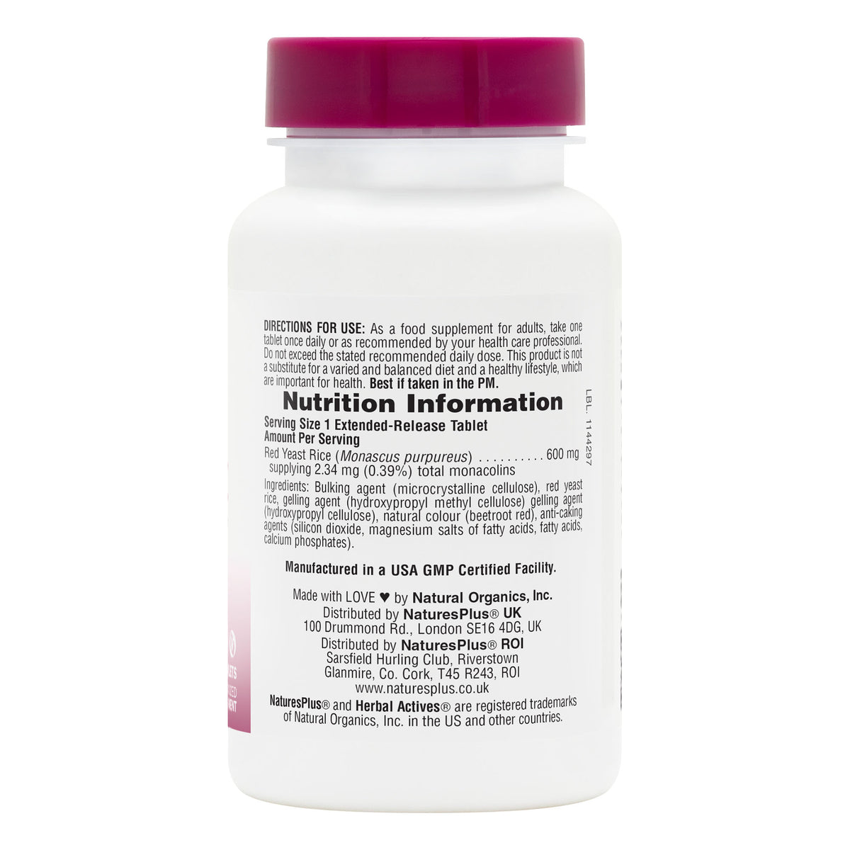 product image of Herbal Actives Red Yeast Rice Extended Release Tablets containing 30 Count