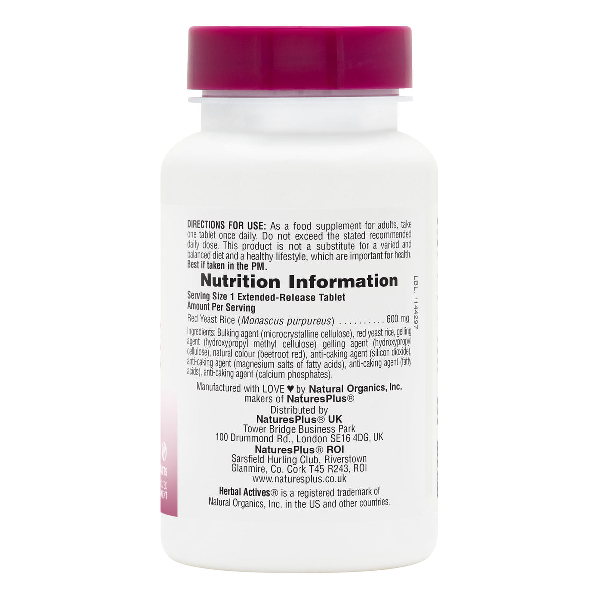 product image of Herbal Actives Red Yeast Rice Extended Release Tablets containing 30 Count