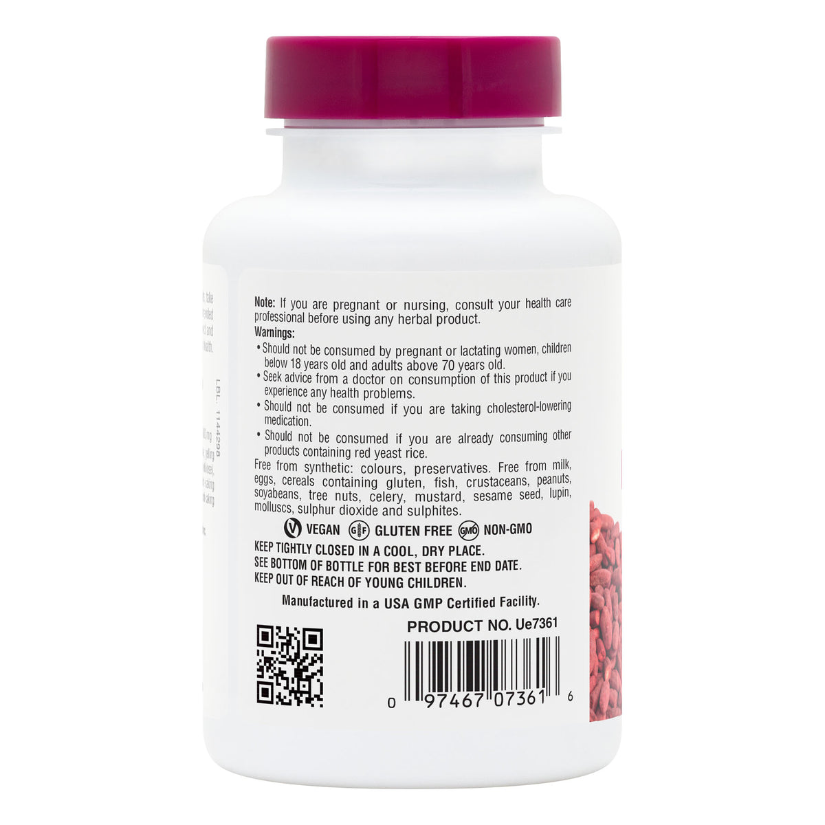 product image of Herbal Actives Red Yeast Rice Extended Release Tablets containing 60 Count