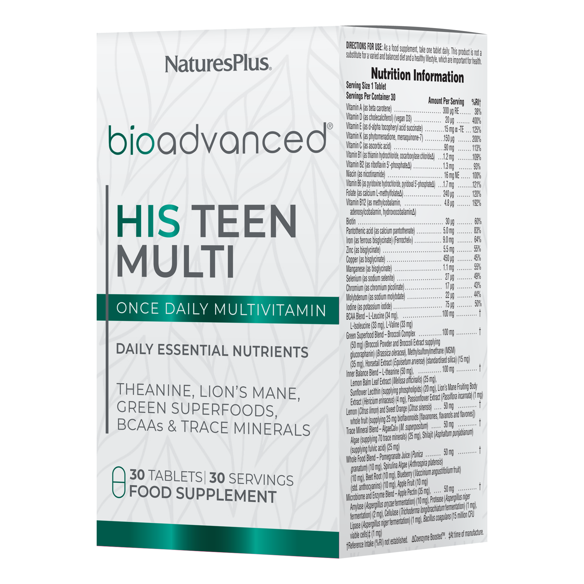 NaturesPlus® BioAdvanced His Teen Multi