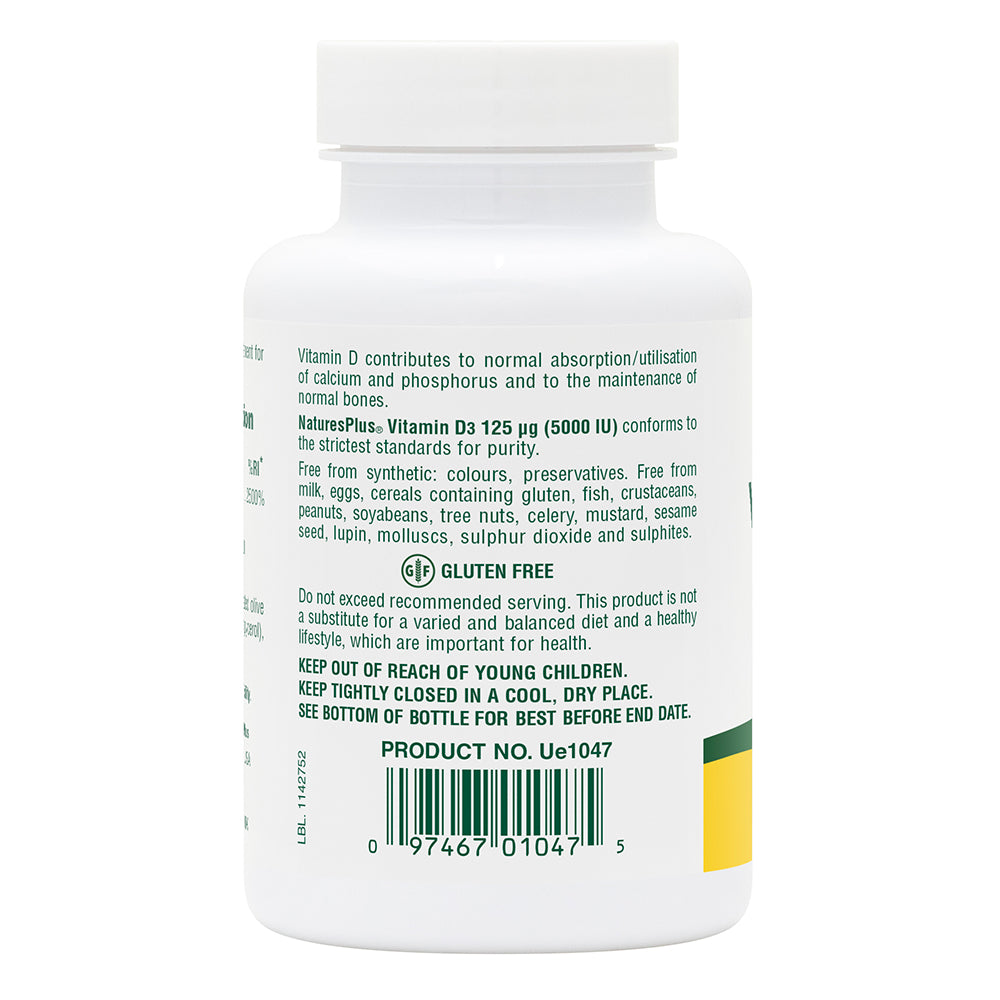 product image of Vitamin D3 5000 IU Softgels containing Vitamin D3 5000 IU Softgels