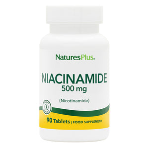 Frontal product image of Niacinamide 500 mg Tablets containing Niacinamide 500 mg Tablets