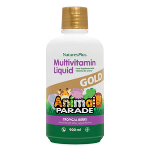 Frontal product image of Animal Parade® GOLD Multivitamin Children’s Liquid containing 900 ML