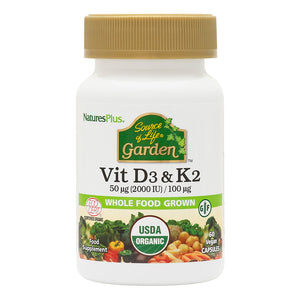 Frontal product image of Source of Life Garden Vitamins D3 & K2 containing Source of Life Garden Vitamins D3 & K2