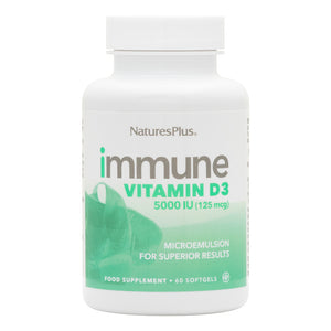 Frontal product image of Immune Vitamin D3 Softgels containing 60 Count