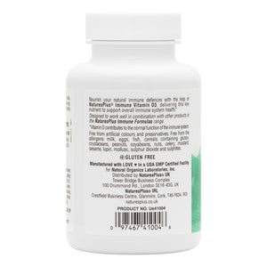Second side product image of Immune Vitamin D3 Softgels containing 60 Count
