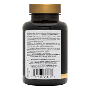 Second side product image of T MALE® Capsules containing 60 Count